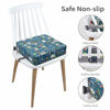 Picture of Toddler Booster Seat Dining, Cartoon Canvas Washable 2 Straps Safety Buckle Kids Booster Seat for Dining Table, Portable Travel Increasing Cushion (Forest-Green)