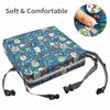 Picture of Toddler Booster Seat Dining, Cartoon Canvas Washable 2 Straps Safety Buckle Kids Booster Seat for Dining Table, Portable Travel Increasing Cushion (Forest-Green)