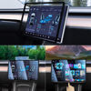 Picture of TSTESE 2PCS Protector Trim Frame Compatible with Tesla Model 3 Model Y (2019-2024 2025) Screen Edge Frame Rearview Mirror Cover Interior Silicone Decorations Center Console Decor Accessories (Black)