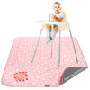 Picture of Baby Splat Mat Anti Slip Waterproof High Chair Mat, Baby Feeding Table Cloth Floor Mat Cover, Baby Art Playtime Mat for Craft/Mealtime, 42X46 Inch Washable Portable Picnic Mat - Pink Star