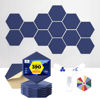Picture of Dexmoko Self-Adhesive Acoustic Panels [390 lbs/yd³ Ultra-High Density], 2nd Generation Sound Absorbing Panel, Professional Level Sound Panel, Polyester Soundproof Foam [Size M, Dark Blue]