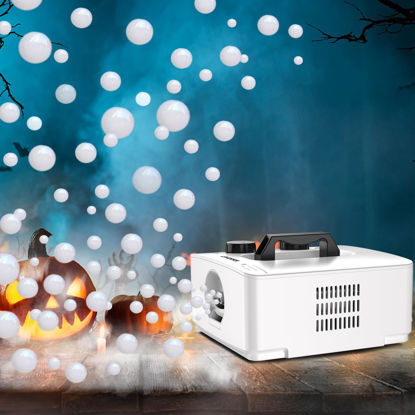 Picture of Wisdomlit Fog Bubble Machine, 2-in-1 Smoke Bubble Maker, 400W No-Spill Smoke Bubble Blower, Make Colorful Bubbles | White Fog Bubbles for Indoor Outdoor Birthday Halloween Party