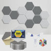 Picture of Dexmoko Self-Adhesive Acoustic Panels [390 lbs/yd³ Ultra-High Density], 2nd Generation Sound Absorbing Panel, Professional Level Sound Panel, Polyester Soundproof Foam [Size M, MoonGrey & SilverGrey]