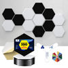 Picture of Dexmoko Self-Adhesive Acoustic Panels [390 lbs/yd³ Ultra-High Density], 2nd Generation Sound Absorbing Panel, Professional Level Sound Panel, Polyester Soundproof Foam [Size L, White & Black]