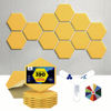 Picture of Dexmoko Self-Adhesive Acoustic Panels [390 lbs/yd³ Ultra-High Density], 2nd Generation Sound Absorbing Panel, Professional Level Sound Panel, Polyester Soundproof Foam [Size M, Yellow]