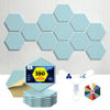 Picture of Dexmoko Self-Adhesive Acoustic Panels [390 lbs/yd³ Ultra-High Density], 2nd Generation Sound Absorbing Panel, Professional Level Sound Panel, Polyester Soundproof Foam [Size M, Light Sky Blue]