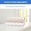 Picture of Delta Children Fitted Crib Sheets for Girls and Boys - Crib Sheet for Standard Crib and Toddler Mattresses - 28x52 Inch (Pack of 2), Pink Floral