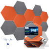 Picture of Dexmoko Self-Adhesive Acoustic Panels [390 lbs/yd³ Ultra-High Density], 2nd Generation Sound Absorbing Panel, Professional Level Sound Panel, Polyester Soundproof Foam [Size M, Orange & Moon Grey]