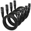 Picture of NUOSIYA XLR Cable 6 Ft 4 Packs,Microphone Cables,Premium Balanced Microphone Mic Speaker Cable with 3-Pin XLR Male to Female DMX Cable,Black