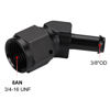 Picture of Podavelle 8AN Female to 3/8 Barb 45 Degree Hose Fitting Adapter Swivel Aluminum Black