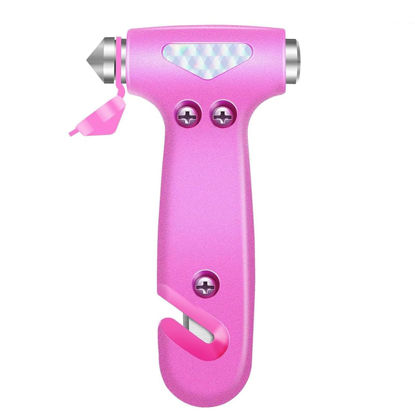 Picture of COFSODI Car Glass Breaker and Seatbelt Cutter. Emergency Window Breaker, Seat Belt Cutter, Car Escape Tool with Seatbelt Cutter, Emergency Car Kit Essential Gadgets & Window Breaker Tool. (Pink)