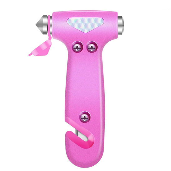 Picture of COFSODI Car Glass Breaker and Seatbelt Cutter. Emergency Window Breaker, Seat Belt Cutter, Car Escape Tool with Seatbelt Cutter, Emergency Car Kit Essential Gadgets & Window Breaker Tool. (Pink)