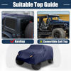Picture of X AUTOHAUX SUV Car Cover Fit for Jeep Wrangler JK JL 4 Door 2007-2021 Outdoor Waterproof Sun Dust Wind Snow Protection 210D Oxford with Driver Door Zipper Navy Blue