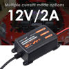Picture of 12v 2A Battery Charger, Trickle Charger for Lawn Mower Battery, Motorcycle, car, Boat, ATVs, Riding andMore -2000mA Battery Maintainer and Desulfator withIntelligent Interface