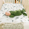 Picture of GRSSDER Stretchy Ultra Soft Jersey Knit Fitted Crib Sheets Set 2 Pack, Fits All Standard Crib Mattress Pads Safe and Snug, Stylish Botanical Olive for Baby