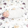 Picture of GRSSDER Stretchy Ultra Soft Jersey Knit Fitted Crib Sheets Set 2 Pack，Fits All Standard Crib Mattress Pads Safe and Snug, Pretty Purple Flora Botanical for Baby Girls