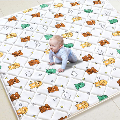 Picture of Premium Foam Baby Play Mat 79" x 59", Large & Thick Baby Mat for Floor, Non-Slip Cushioned Baby Play Mat for Playing, Baby Crawling Mat for Infants, Babies, Toddlers, Play & Tummy Time