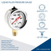 Picture of SENCTRL 0-100 Psi Fuel Pressure Gauge, 1-1/2" Dial Size, 1/8" NPT Lower Mount, Glycerin Liquid Filled, Stainless Steel Case, Inline Low Pressure Gauge, for Water Oil Air Pressure Test