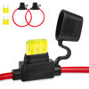 Picture of Inline Fuse Holder 12V 2 Pack, Extended Version 14 AWG Waterproof Fuse Holder 13.8 Inch, in line Fuse Holders 12V with 2 Pcs Mini Car Fuses 20A Blade Fuse Holder for Automotive, Marine by XIOGZAXI