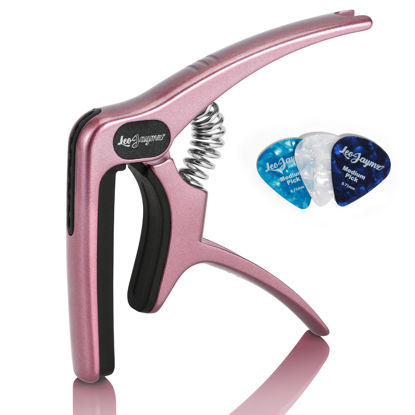 Picture of Leo Jaymz Heavy Duty Guitar Capo for Acoustic/Electric Guitars, Guitar Clip made of Zinc Alloy Metal, Guitar Clamp for Bass Classical Guitar, Ukulele, Mandolin,Banjo (Rose Gold)
