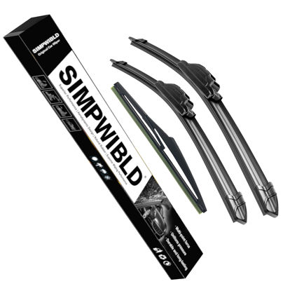 Picture of SIMPWIBLD 3 wipers Replacement for 2016-2022 Honda Pilot Windshield Wiper Blades Original Equipment Replacement 26"+24"+14" (Set of 3) U/J HOOK