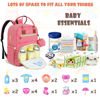 Picture of Tenot Baby Diaper Bag Backpack, Travel Diaper Bags for Baby Girl Boy Large Capacity Baby Bag Backpack for Women Pink