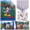 Picture of Disney Mickey's Big Adventure Blue, Red, Yellow & Green 4Piece Toddler Bed Set - Comforter, Fitted Bottom Sheet, Flat Top Sheet, Reversible Pillowcase, Blue, Red, Yellow, Green