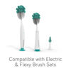 Picture of Nanobebe Baby Bottle Cleaner Replacement Heads - for E-Brush Electric Rechargeable Bottle Cleaning Brush and Flexy Brush in Gift Sets, for Baby Accessories, Pacifiers, and Sippy Cups - 4pk, Grey