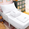 Picture of NTBAY Toddler Bedding Set - 4 Piece Soft and Breathable Crib Bedding Set for Boys and Girls, Includes Quilted Comforter, Fitted Sheet, Flat Top Sheet and Envelope Pillowcase, White