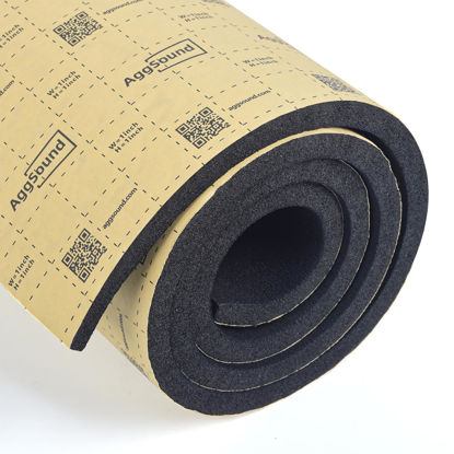 Picture of AggSound 3/5inch Thickened Sound Deadener for Multiple Use，High Density Foam with Adhesive,for Car, Boat, RV Shield Insulation Dampening Mat, 16" x 60" x3/5"