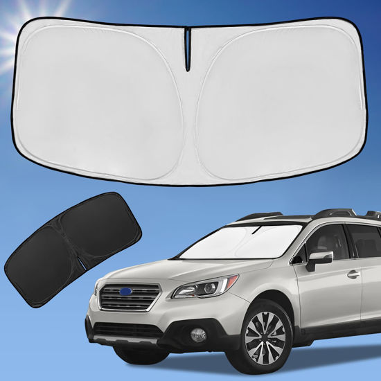 Picture of Sun Shade Sunshade for Subaru Outback Windshield Cover, 4-Layer Front Window Shade Custom fit Outback 2014-2019 SUV, Base,Premium,Limited,Touring Sun Visor 240T Shade Blocks UV Rays Car Accessories