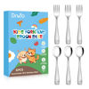 Picture of DRKIO Stainless Steel Toddler Utensils Set - 6 Pieces Kids Silverware Set Children Safe Food Grade Small Forks and Spoons Dishwasher Safe Mirror Polished