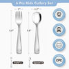 Picture of DRKIO Stainless Steel Toddler Utensils Set - 6 Pieces Kids Silverware Set Children Safe Food Grade Small Forks and Spoons Dishwasher Safe Mirror Polished