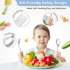 Picture of DRKIO Stainless Steel Toddler Utensils Set - 6 Pieces Kids Silverware Set Children Safe Food Grade Small Forks and Spoons Dishwasher Safe Mirror Polished