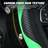 Picture of LoyaForba Car Steering Wheel Cover, Microfiber PU Leather Elastic Carbon Fiber Auto Steering Wheel Protector, Universal 15 Inch Breathable Anti-Slip, Car Interior Accessories for Most Cars (Green)