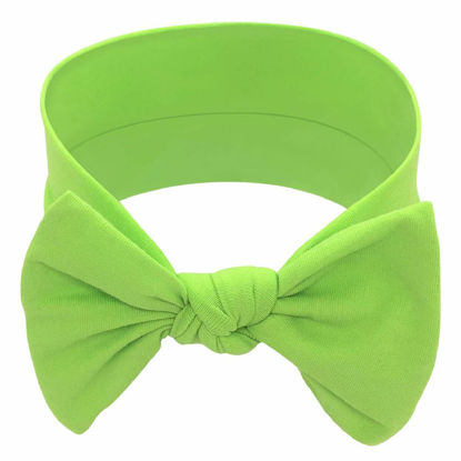 Picture of BABYGIZ Baby Girl Headbands-Infant,Toddler Cotton Handmade Hairbands with Bows Child Hair Accessories (Lime Green)