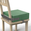 Picture of Toddler Booster Seat for Dining Table, PU Washable Double Safe Straps Non-Slip Bottom Booster Seat Dining Toddler, Portable Travel Increasing Cushion (Dark Green)