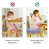 Picture of Toddler Booster Seat for Dining Table, PU Washable Double Safe Straps Non-Slip Bottom Booster Seat Cushion, Strong Support Portable Travel Booster Seat for Chair (Purple)