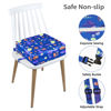 Picture of Toddler Booster Seat for Dining Table, Stronger Support Non-Slip Bottom Double Safe Straps Booster Seat Dining Toddler, Portable Travel Increasing Cushion (Blue)