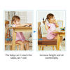 Picture of Toddler Booster Seat for Dining Table, PU Washable Double Safe Straps Non-Slip Bottom Booster Seat Dining Toddler, Portable Travel Increasing Cushion (Brown)