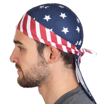 Picture of Cooling Helmet Liners - Do Rag Skull Caps for Men - Cooling Head Wraps, Hard Hat Liner - Motorcycle Pirate Bandana