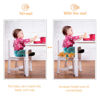 Picture of Toddler Booster Seat for Dining Table Kitchen Chair, Stronger Support Double Safe Straps Portable Booster Seat Dining Toddler, High Cushion for Travel Home with Non-Slip Bottom (Orange)