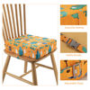 Picture of Toddler Booster Seat for Dining Table Kitchen Chair, Stronger Support Double Safe Straps Portable Booster Seat Dining Toddler, High Cushion for Travel Home with Non-Slip Bottom (Orange)