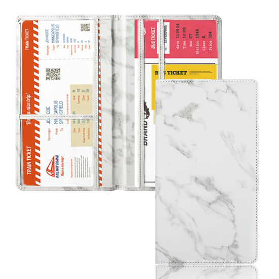 Picture of Car Registration and Insurance Card Holder - Leather Vehicle Glove Box Automobile Documents Paperwork Wallet Case Organizer for ID, Driver's License, Key Contact Information Cards - Men&Women