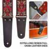 Picture of Nefelibata Guitar Strap, 2" Jacquard Embroidery Guitar Straps, Full Grain Leather Ends with Hidden Pocket, for Bass, Electric and Acoustic Guitars, Strap Button, Strap Locks and Guitar Picks