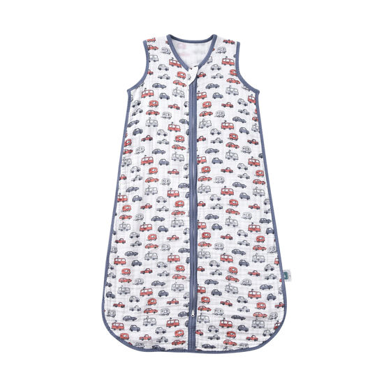 Picture of TADO MUSLIN Baby Sleep Sack 1-2 T Baby Wearable Blanket 100% Organic Cotton 0.5 TOG Toddler Sleeping Sack 2-Way Zipper Soft Large Car 4 Layers