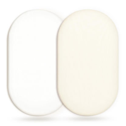 Picture of GRSSDER Stretchy Ultra Soft Fitted Bassinet Sheet 2 Pack, Universal Fit for Bassinets Baby Cradle Moses Basket Oval Rectangle Mattress Safe and Snug, Jersey Bassinet Sheets for Girls, Cream/White