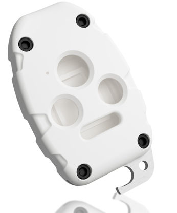 Picture of Cutting NOT Required Key Fob Replacement Shell for Honda Accord Civic CRV Pilot and More - Better Than OEM Key Fob Cover - Made in USA Custom Fit Durable Design Check Fitment (White, 4 Button)