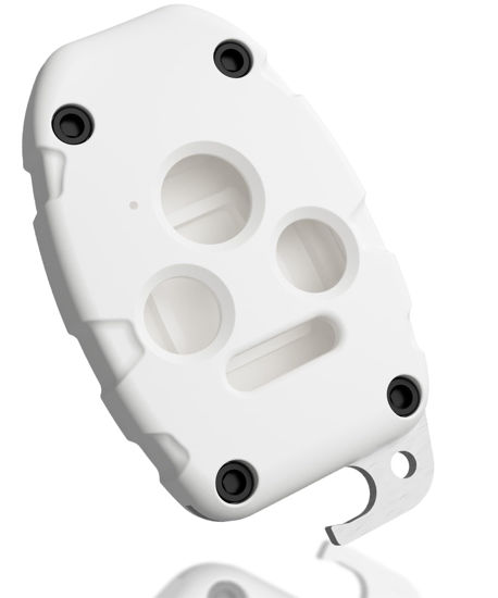 Picture of Cutting NOT Required Key Fob Replacement Shell for Honda Accord Civic CRV Pilot and More - Better Than OEM Key Fob Cover - Made in USA Custom Fit Durable Design Check Fitment (White, 4 Button)