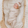 Picture of Konssy Baby Girl Newborn Receiving Blanket with Headband Set Baby Swaddle Nursery Swaddle Wrap